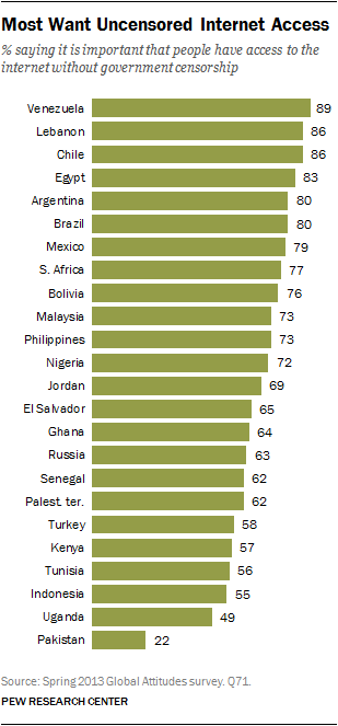 Pew 2013 survey internet censorship