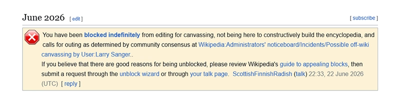 Larry Sanger banned