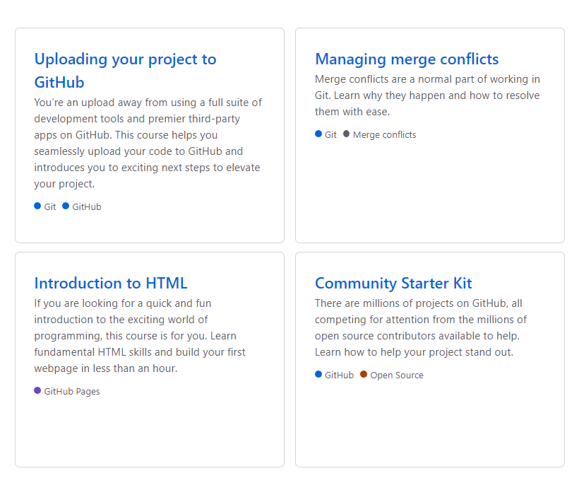GitHub courses