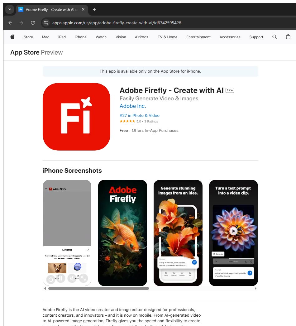 Adobe Firefly, mobile