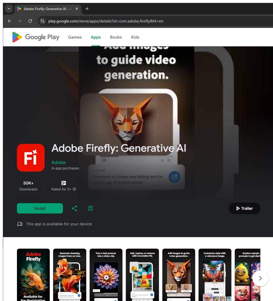 Adobe Firefly, mobile