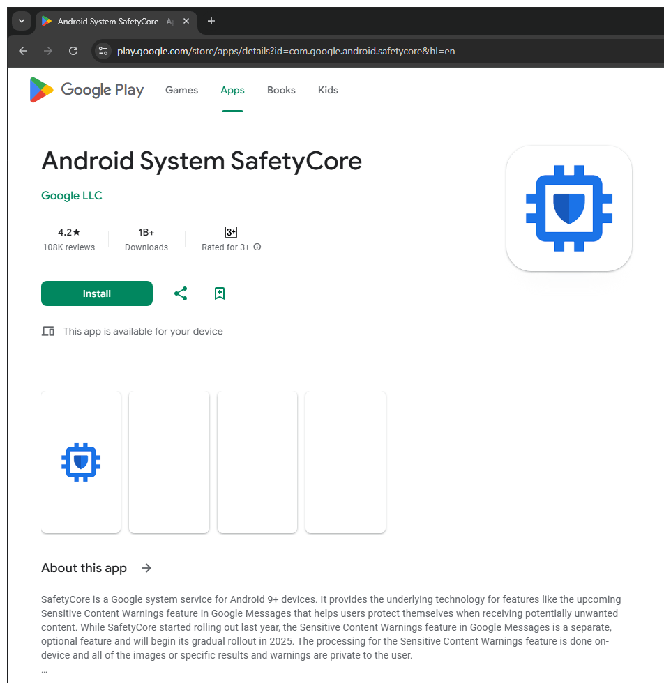Android SafetyCore
