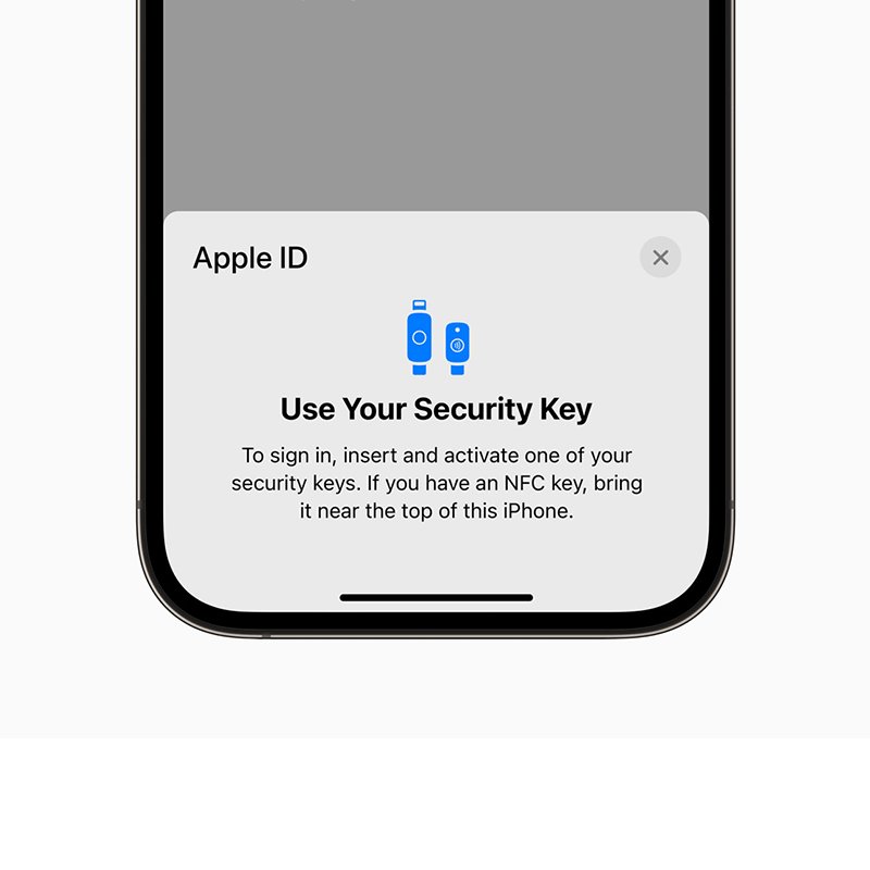 Apple supports physical security keys