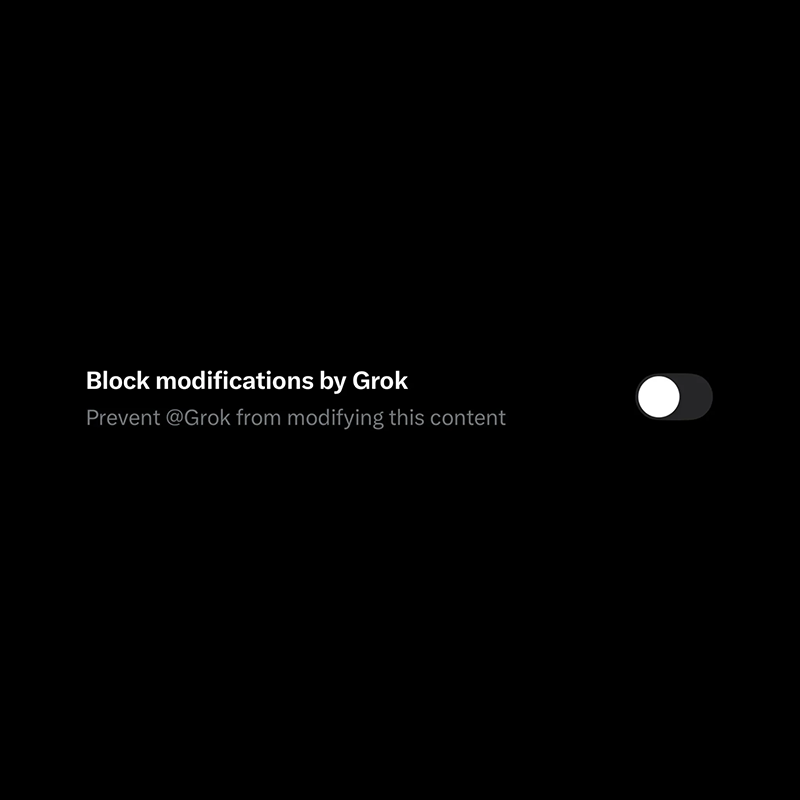 block modifications by Grok