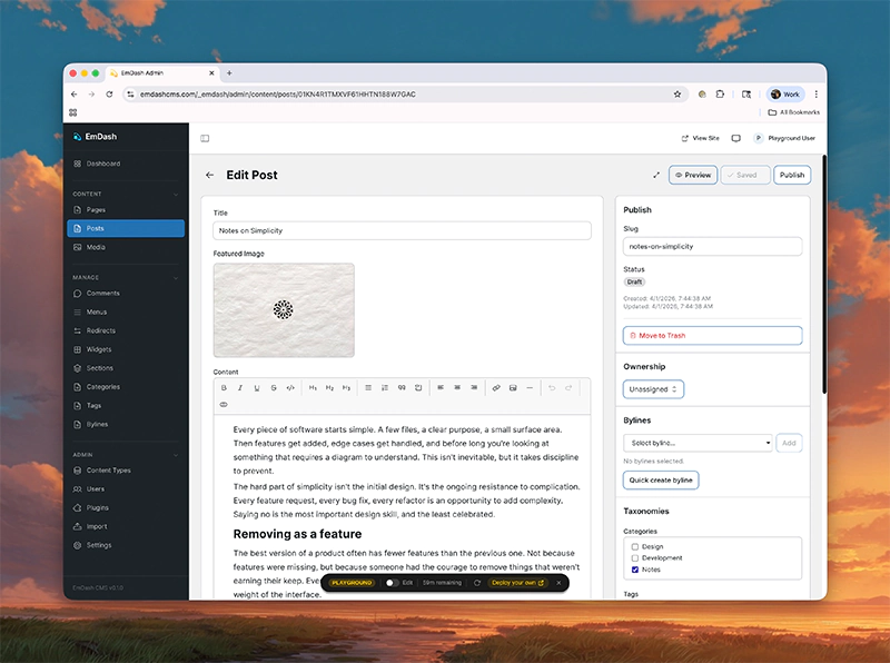 Cloudflare, EmDash