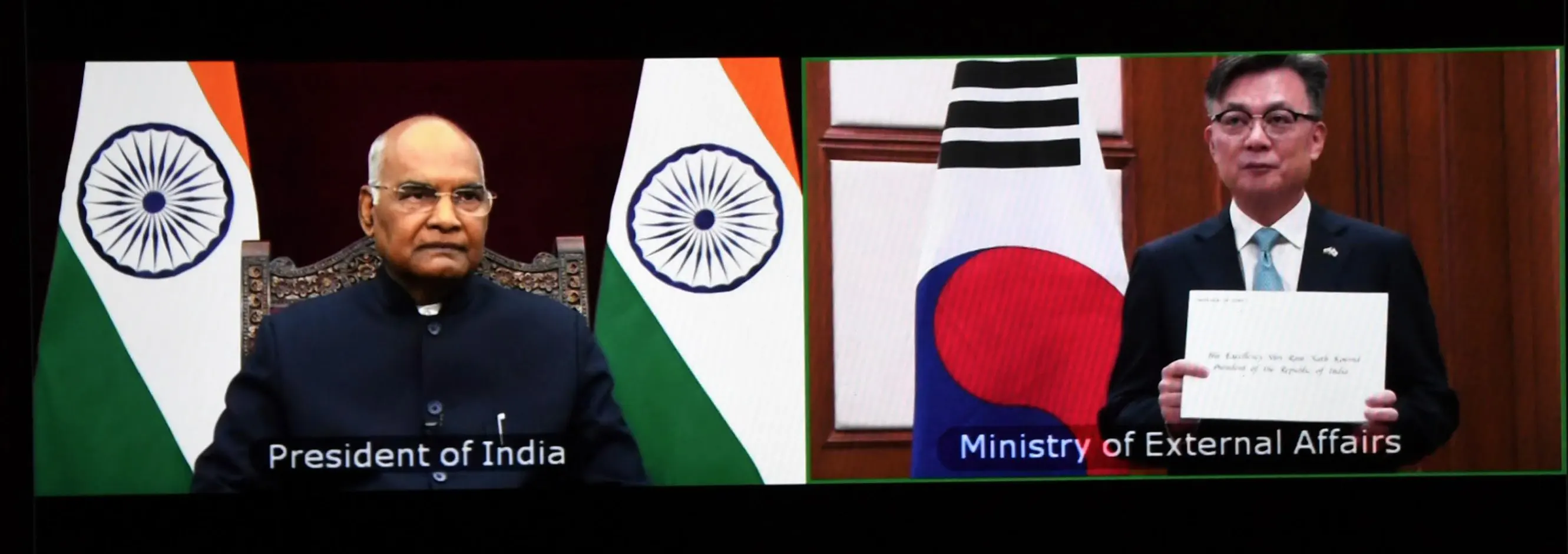 President Kovind accepted Chang Jae-bok's credential. Due to COVID-19 pandemic, the event was held in a virtual ceremony at Rashtrapati Bhavan in August 18, 2021