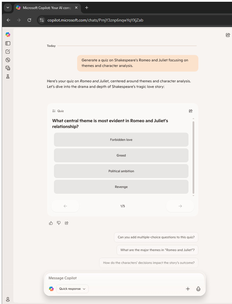 Copilot Quizzes
