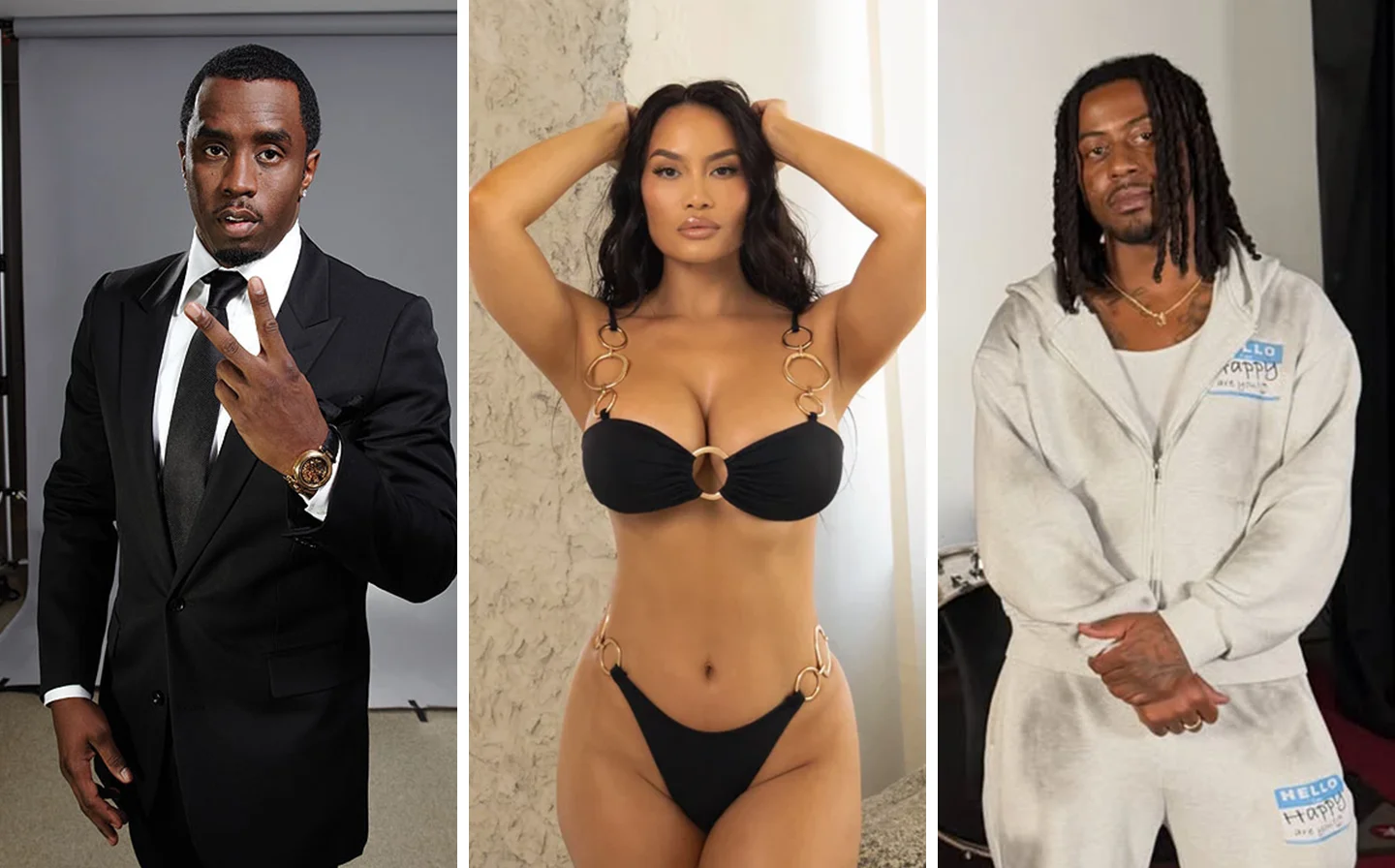 Sean Combs, also known professionally as Diddy; Daphne Joy, a Filipino-Puerto Rican model, actress, and entrepreneur; Sly Diggler is an American adult film performer and hip-hop artist.