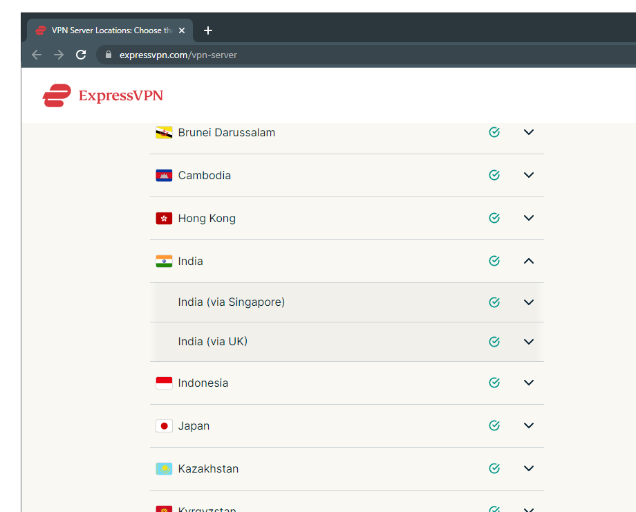 ExpressVPN servers.