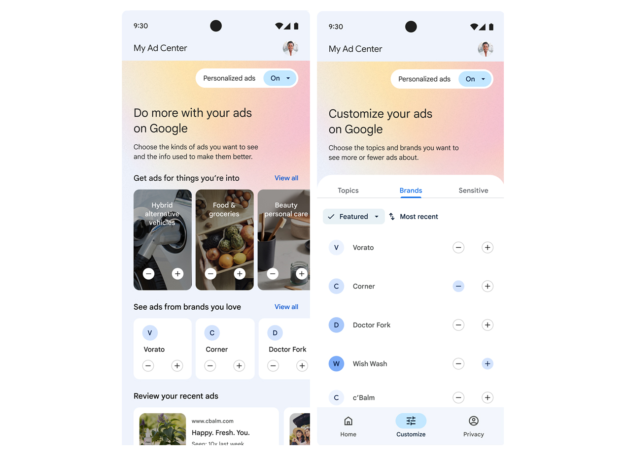 Google ads personalization