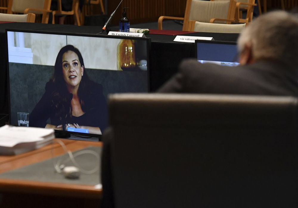 Mel Silva in a video stream with the Australian government