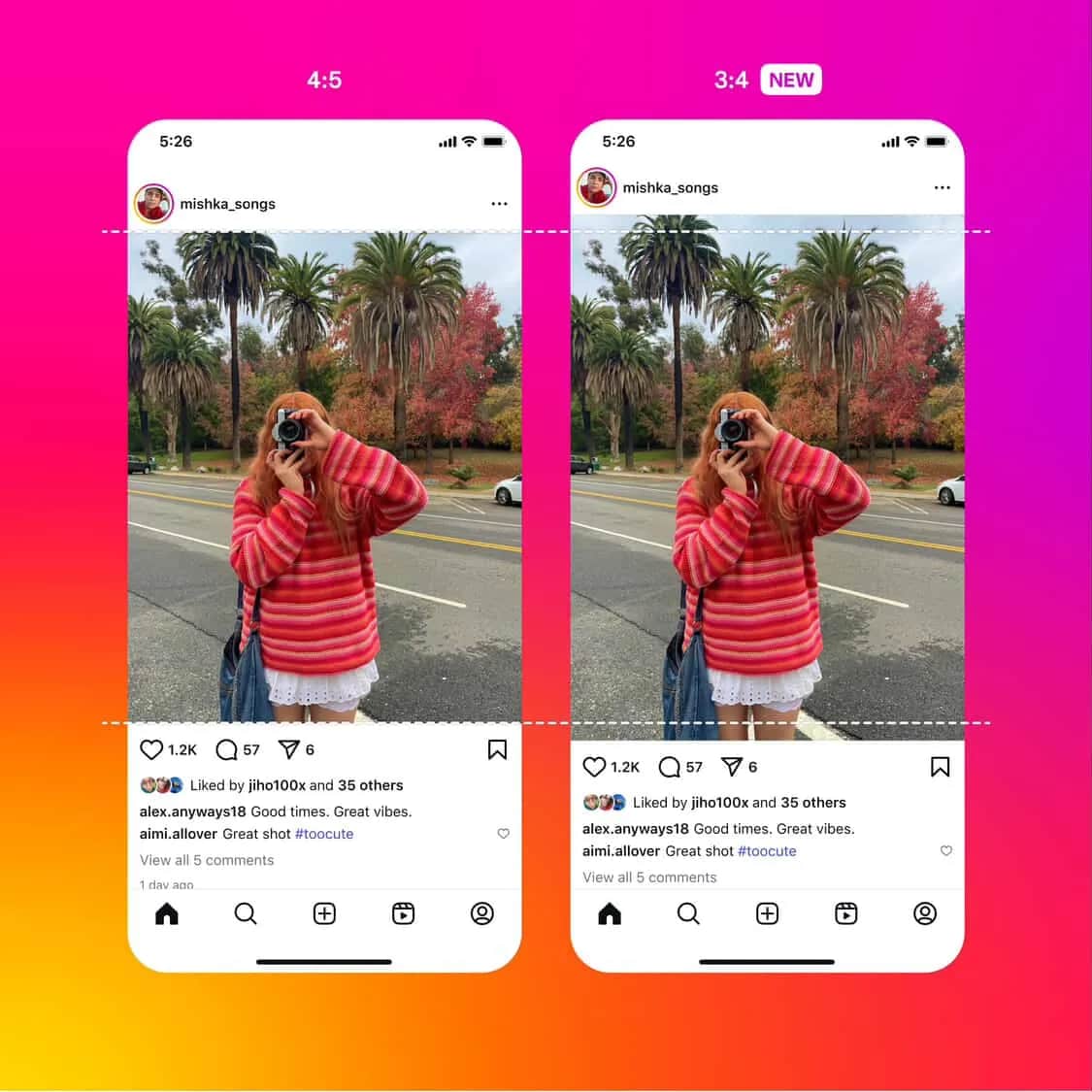 Instagram 4:5 vs. 3:4