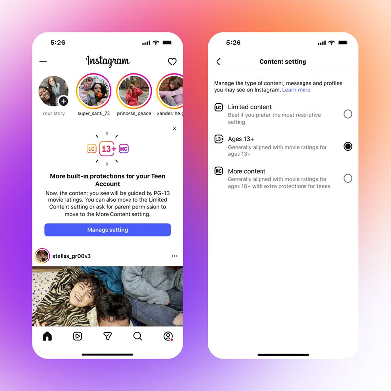 Instagram, PG-13