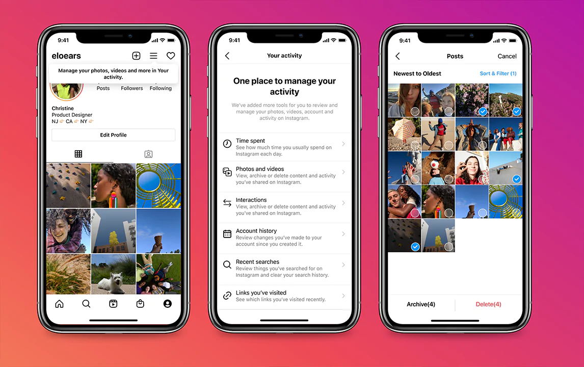 Instagram Your Activity tool