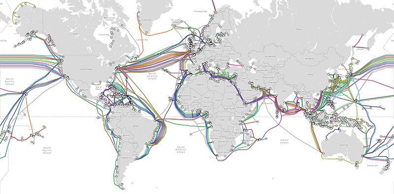 Internet undersea cables