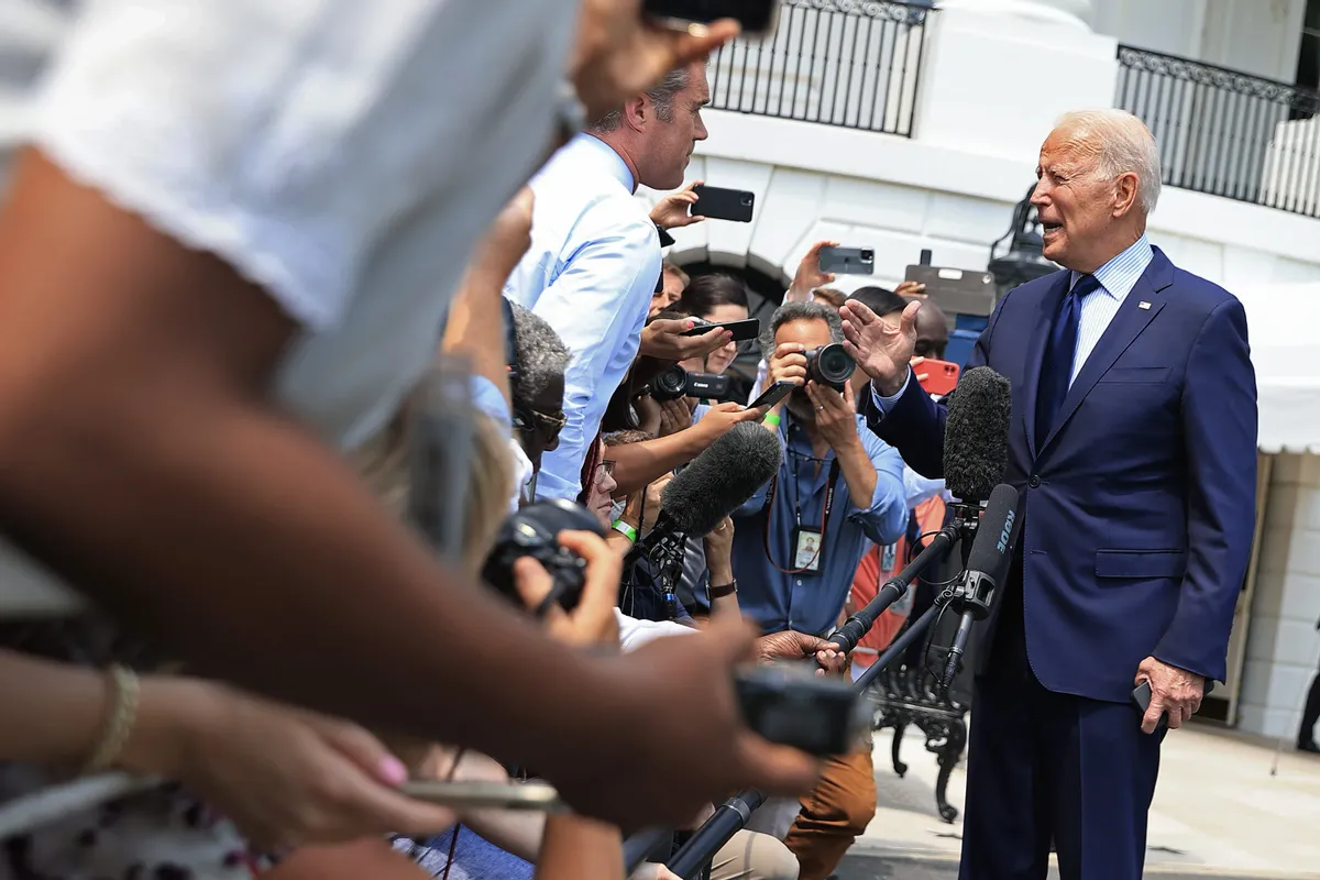 U.S. President Joe Biden answers questions about social media misinformationp