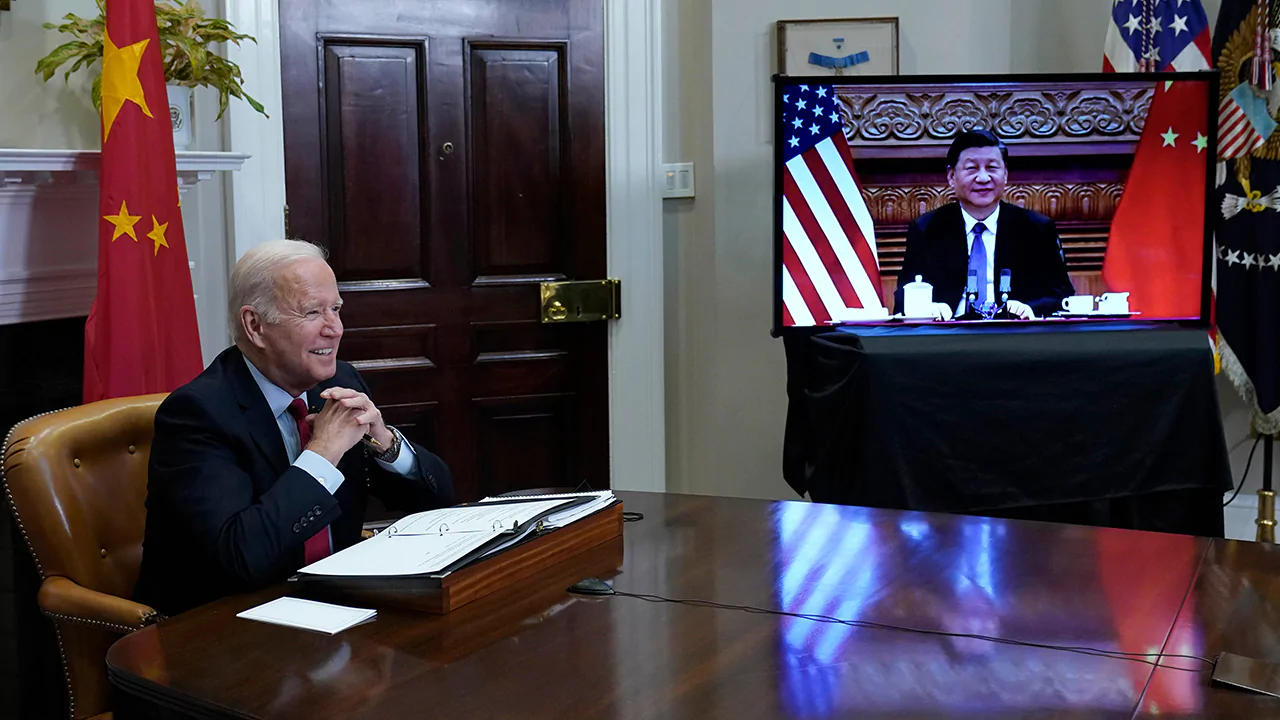 U.S. President Joe Biden held a virtual meeting with China's President Xi Jinping