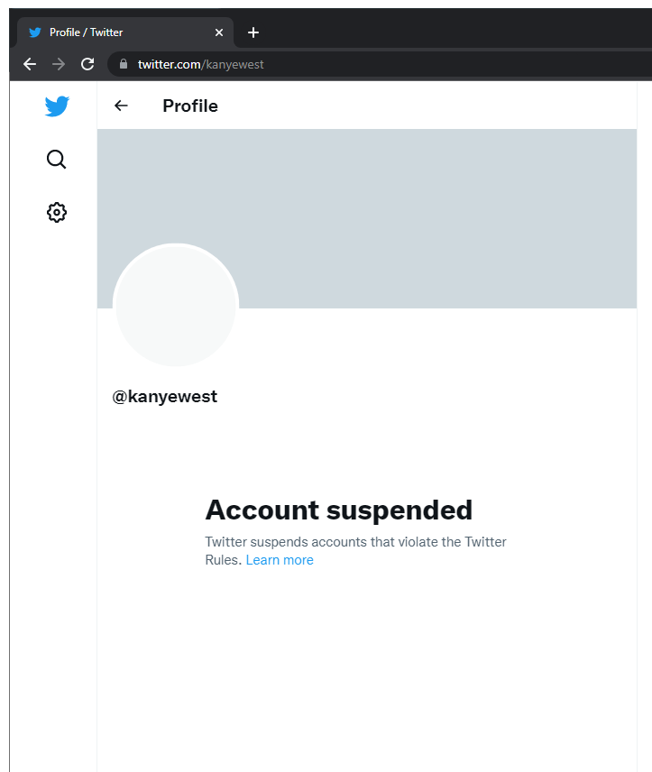 Kanye West banned on Twitter