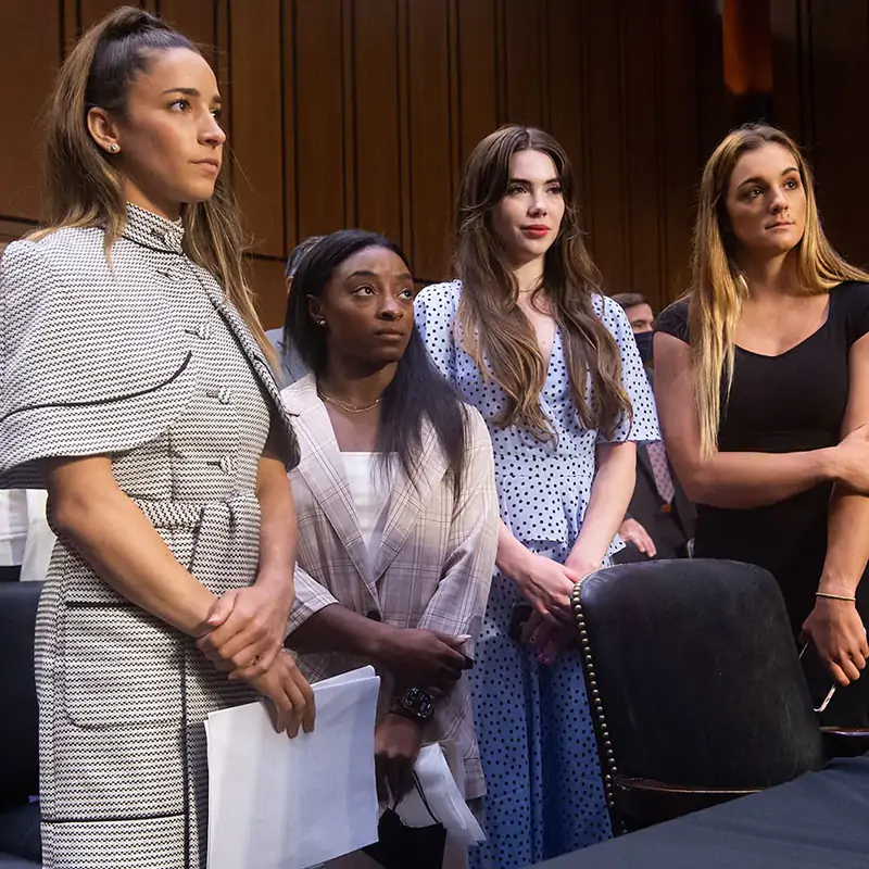 Simone Biles, McKayla Maroney, Aly Raisman and Maggie Nichols were among the gymnasts who testified in before a Senate Judiciary Committee about the FBI’s role in the Larry Nassar case.