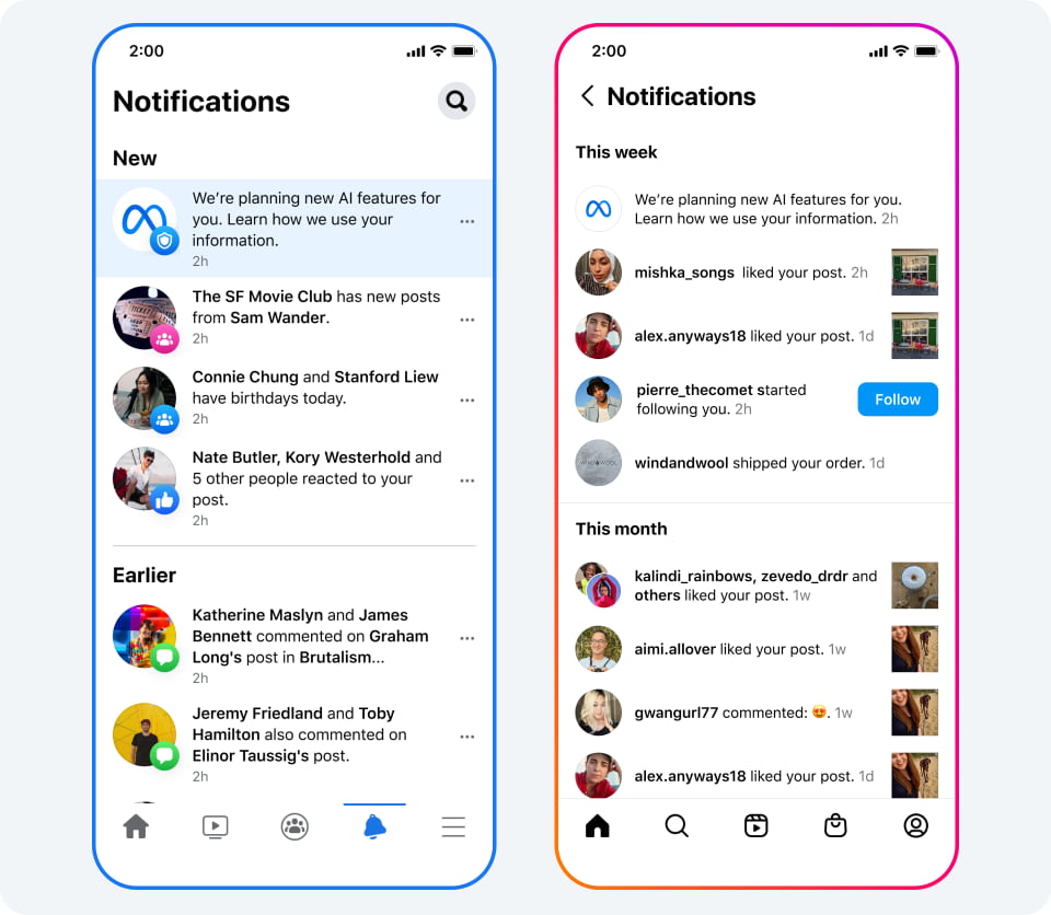 Meta notif