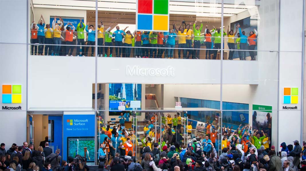 Microsoft's grand opening of its 5th Avenue retail store in New York City, in 2015.