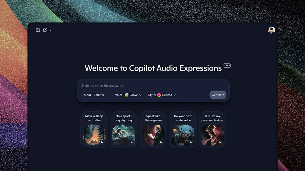 Copilot Audio Expressions