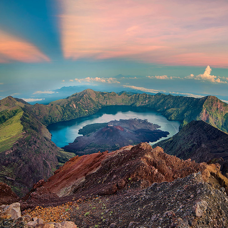Mount Rinjani is breaktaking, and breathtaking it is indeed
