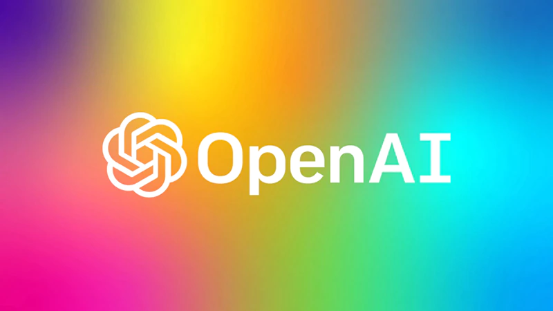OpenAI logo, gradient color header
