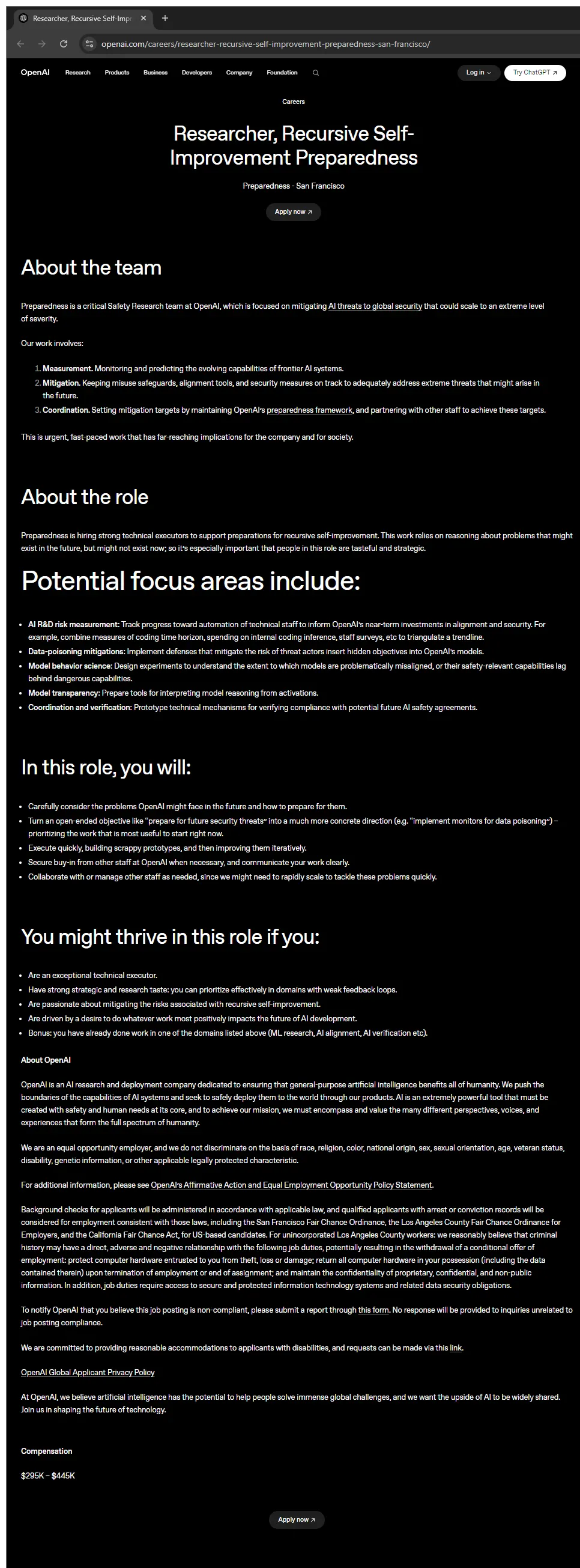 Recursive Self-Improvement Preparedness