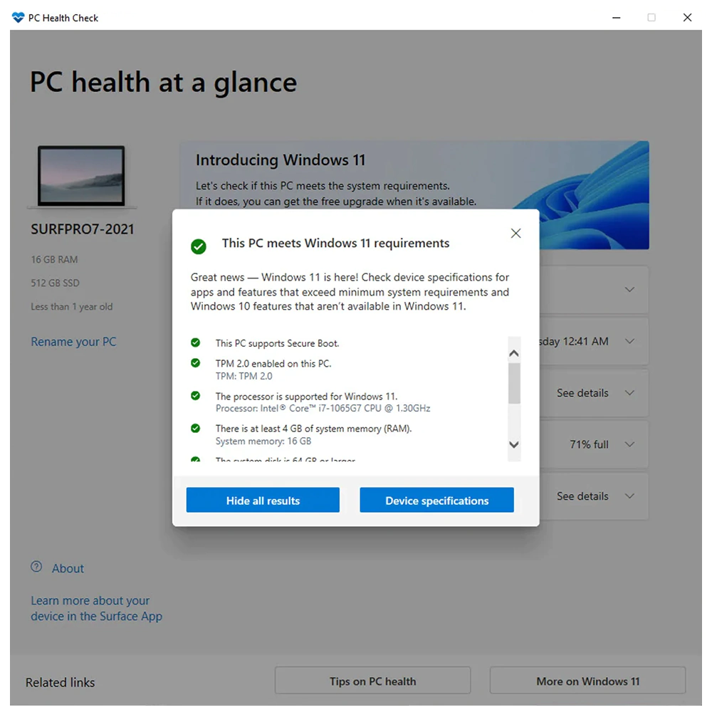 PC Health Check for Windows 11