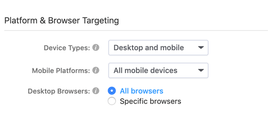 Quora - platform and browser targeting