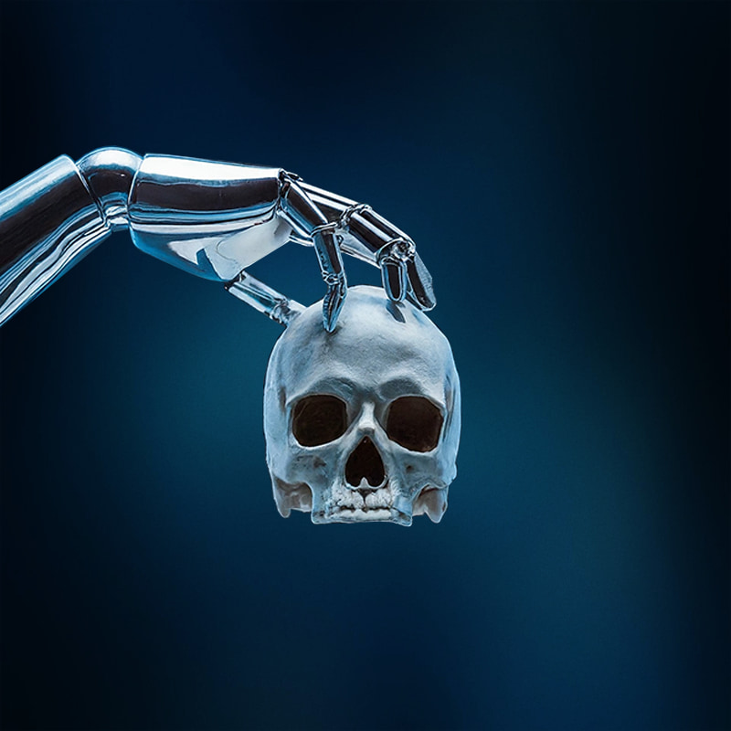 Robot skull hand