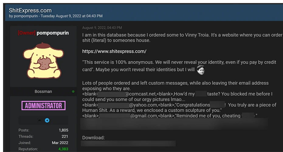 Shitexpress hacked