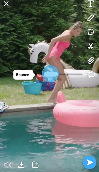 Snapchat - Bounce feature