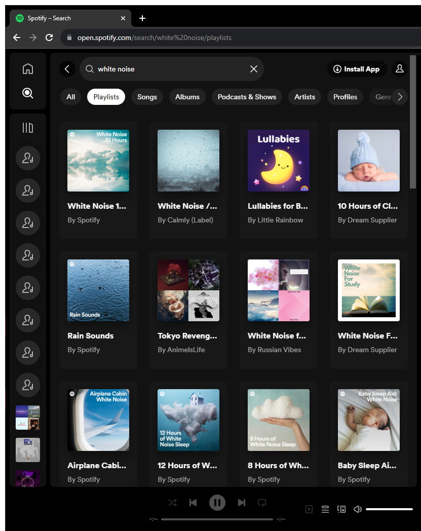 Spotify, white noise