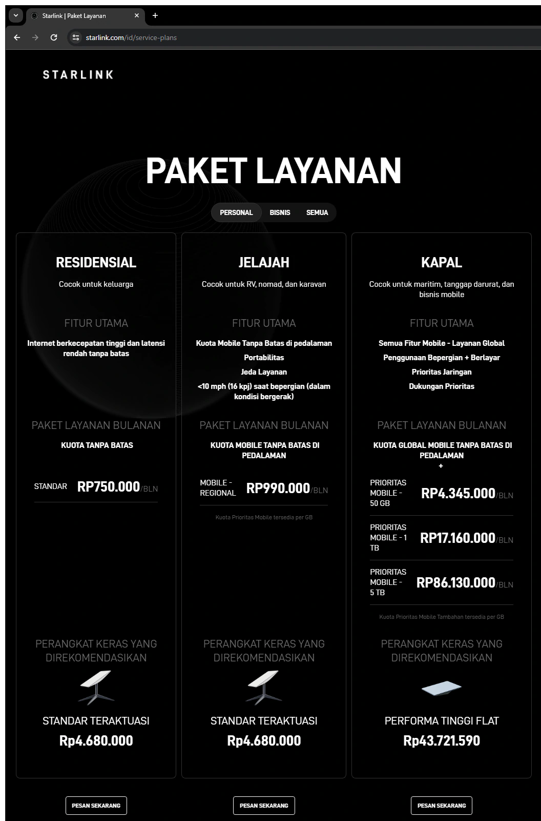 Starlink has arrived to Indonesia.