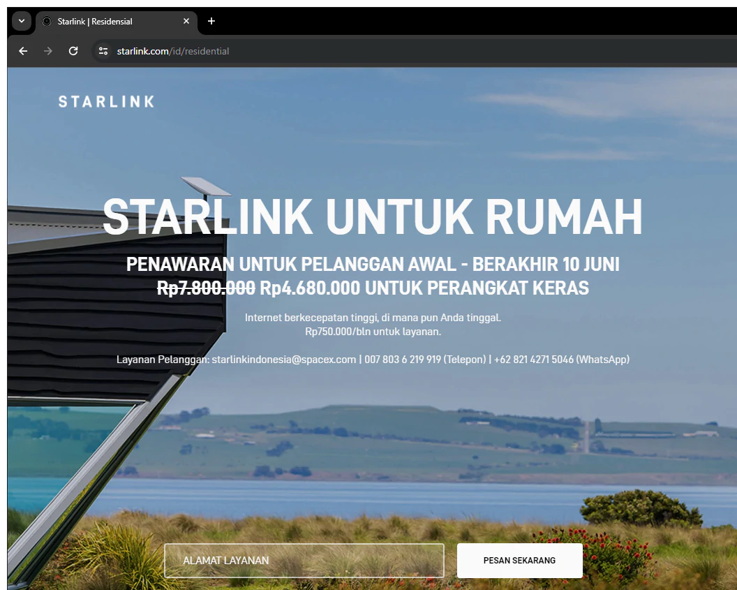 Starlink has arrived to Indonesia.