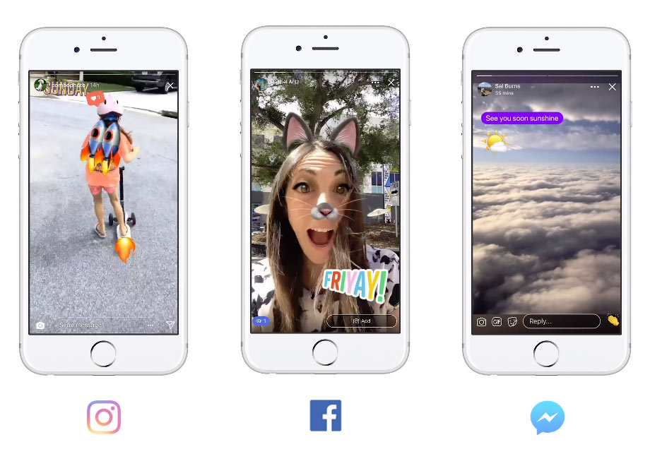 The Stories format on Instagram, Facebook and Messenger