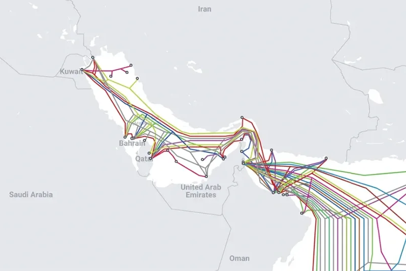 Strait of Hormuz, internet cables