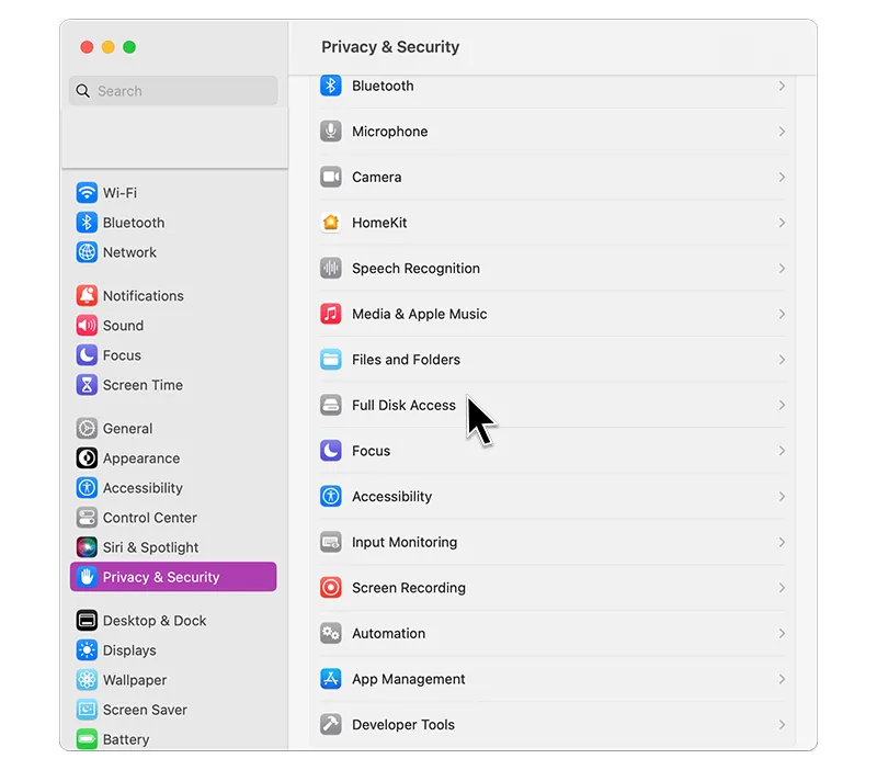 Apple full disk access