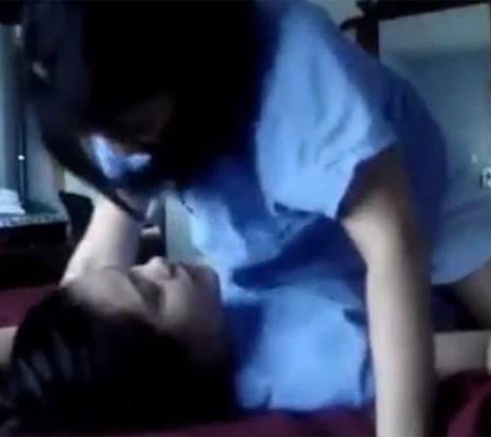 A screenshot of a highly-circulated video showing a lesbian sex activity, allegedly made by Jessica and Mirna