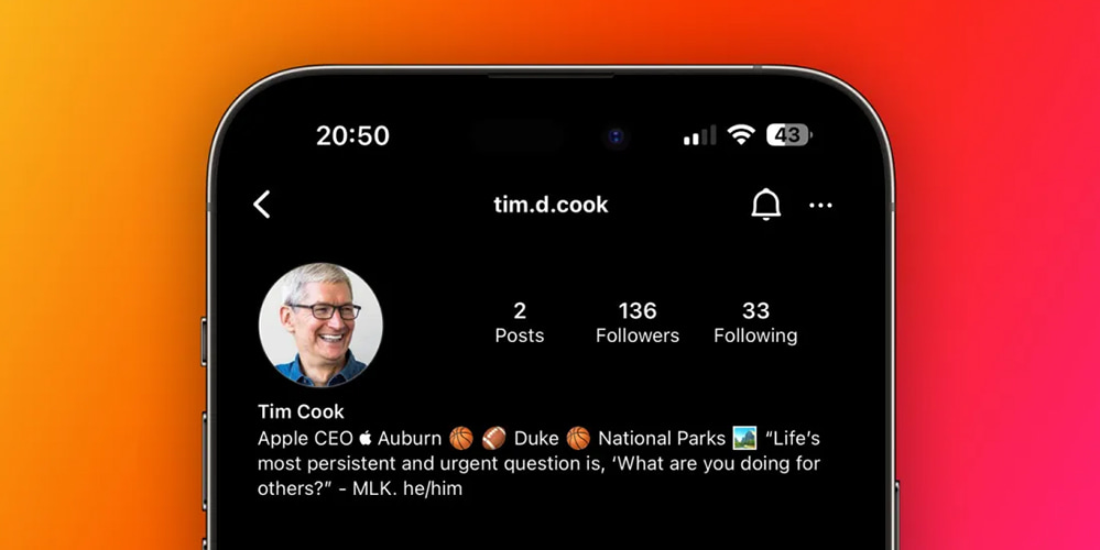 Fake Tim Cook, Instagram.
