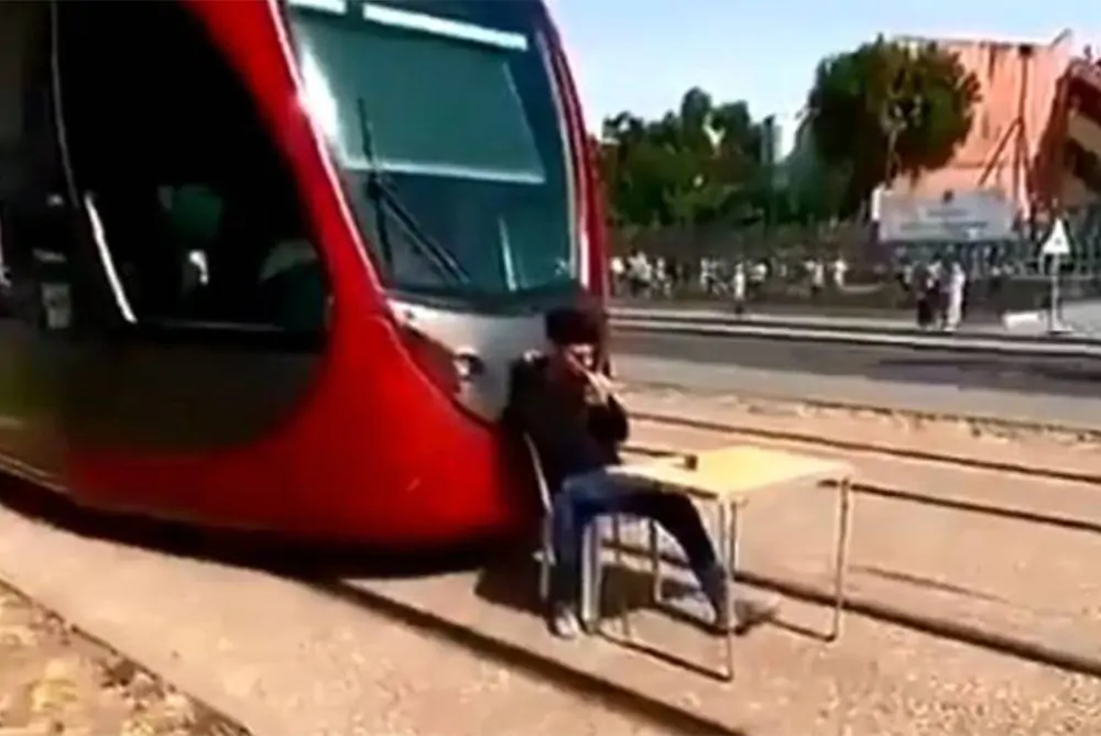 Tramways are meant for safe transportation, not as a backdrop for risky antics.
