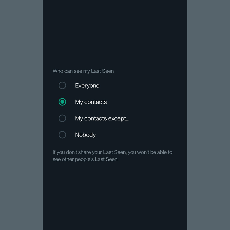 WhatsApp 'Last Seen' privacy settings
