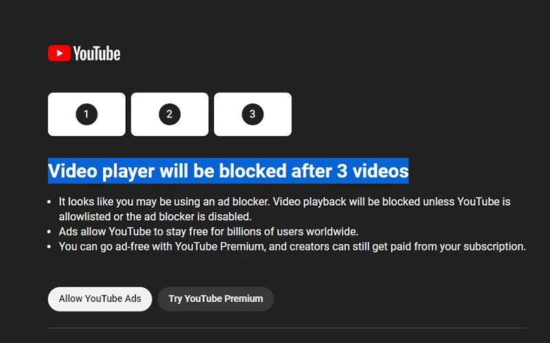 YouTube ad blocker