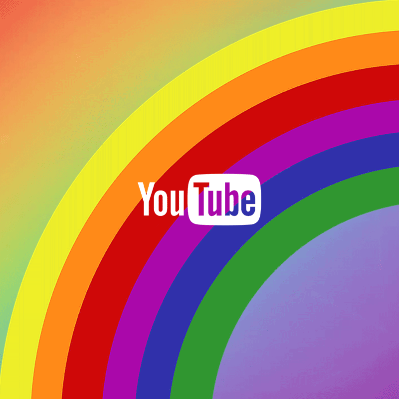 YouTube logo - rainbow