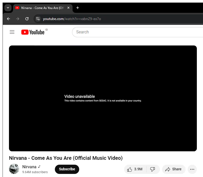 YouTube, SESAC